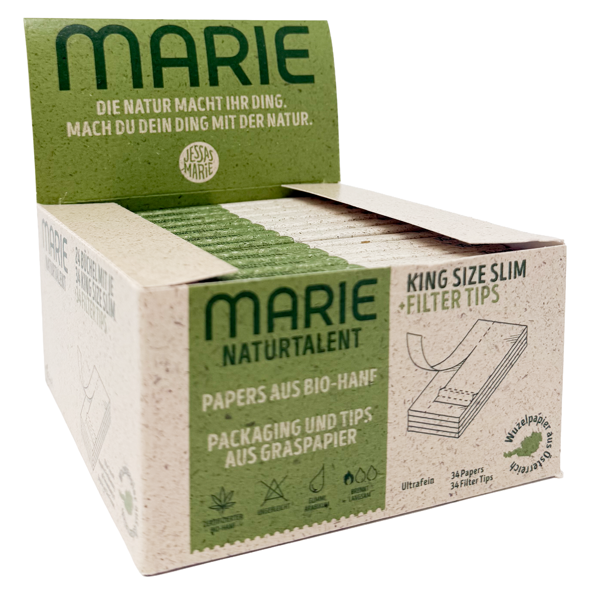 MARIE Naturtalent King Size Slim + Tips