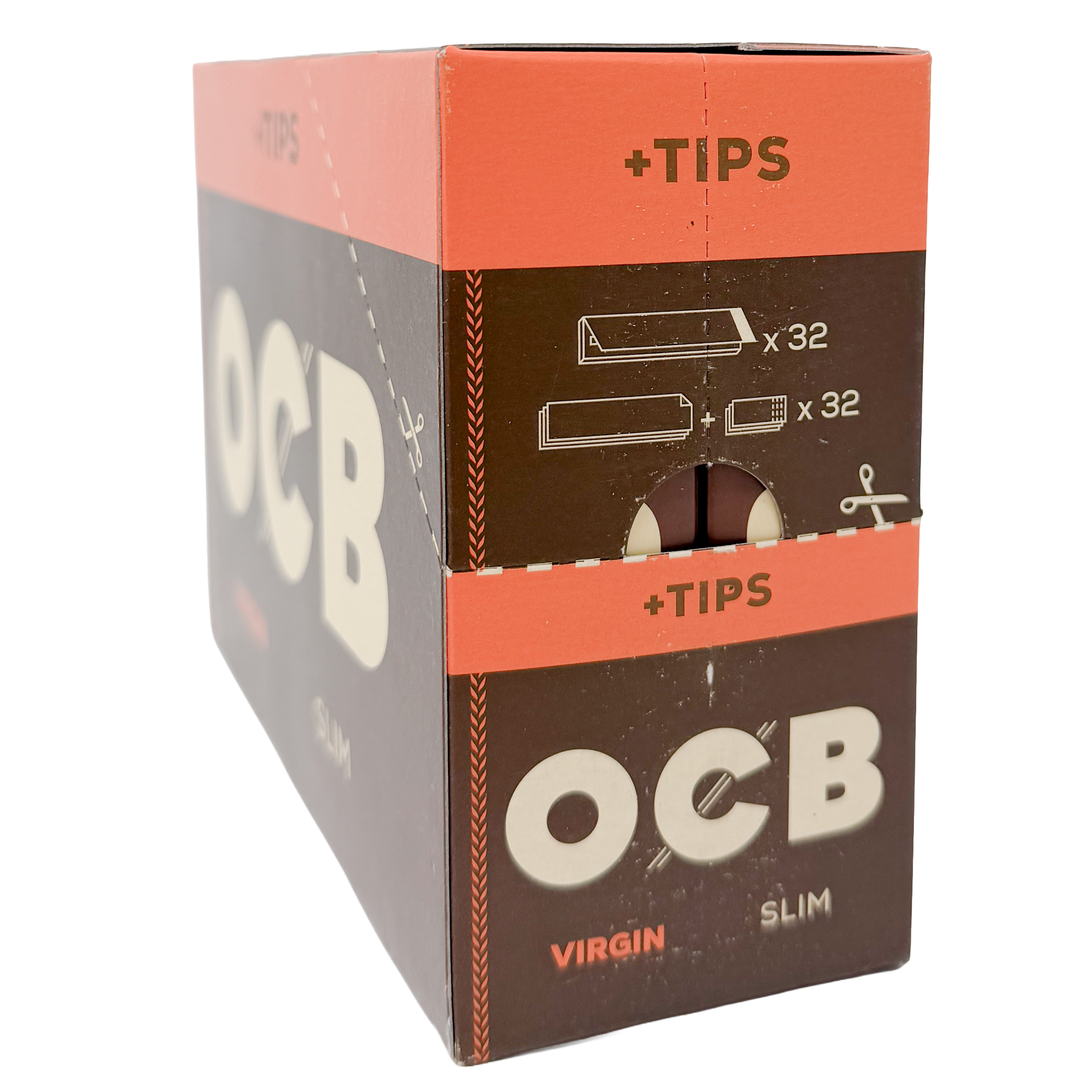 OCB Virgin Unbleached Slim + Tips